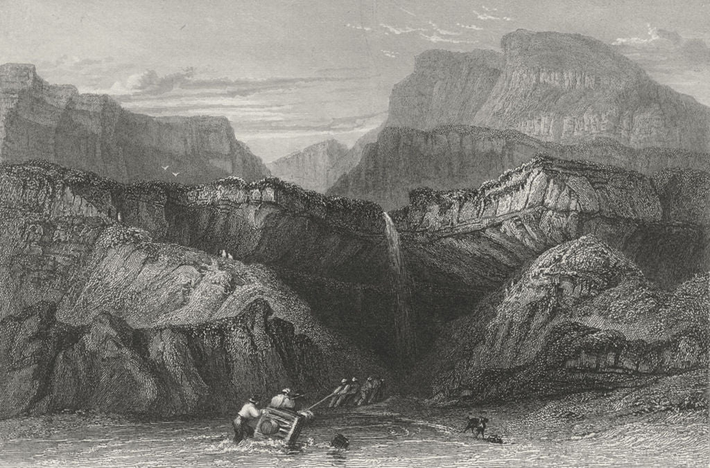 IOW. Blackgang Chine-Bartlett c1840 old antique vintage print picture